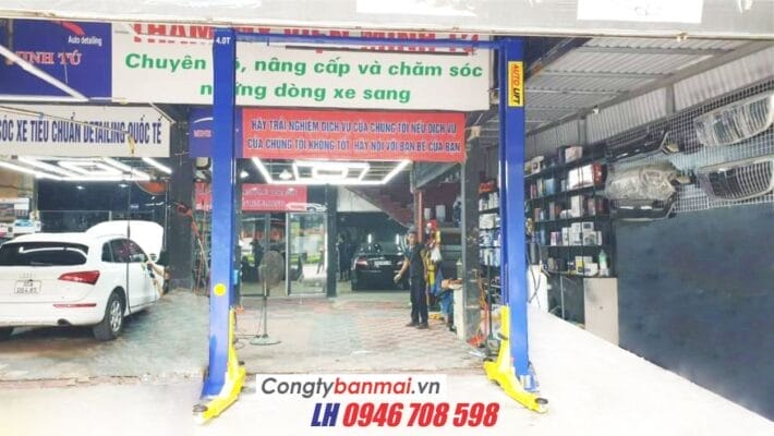 Cầu nâng 2 tru cổng trên