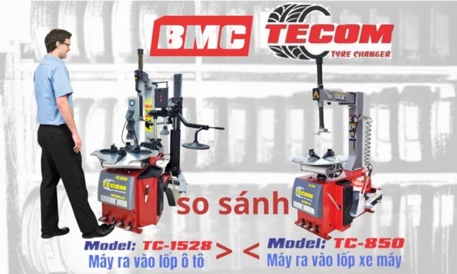 So sánh các dòng máy ra vào lốp xe máy và máy ra vào lốp xe ô tô