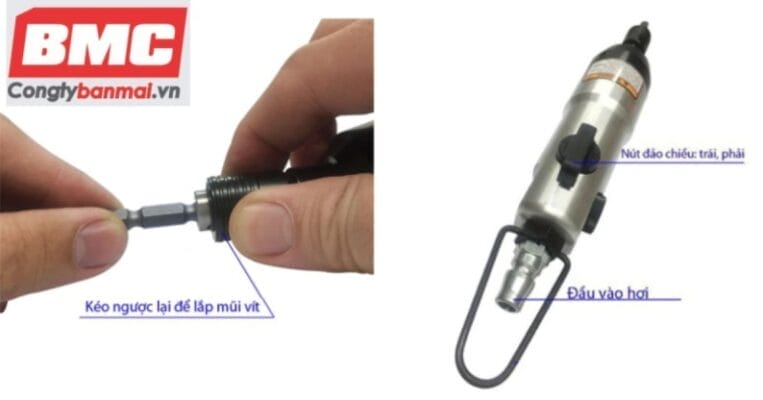 Hình ảnh lắp vít súng bắn vít hơi Topmax TP-5H