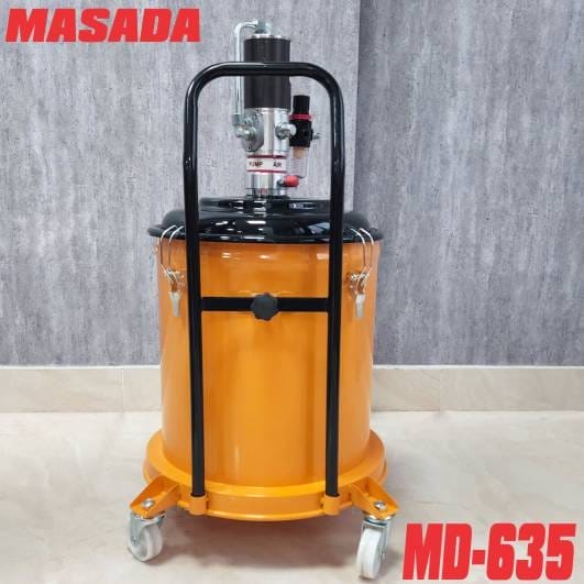 Kích thước máy bơm mỡ khí nén 35 lít Masada MD-635