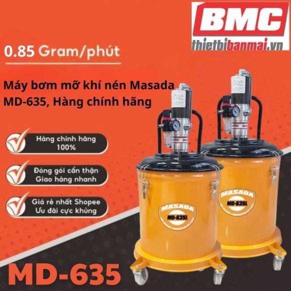 Máy bơm mỡ hơi 35 lít Masada MD-645